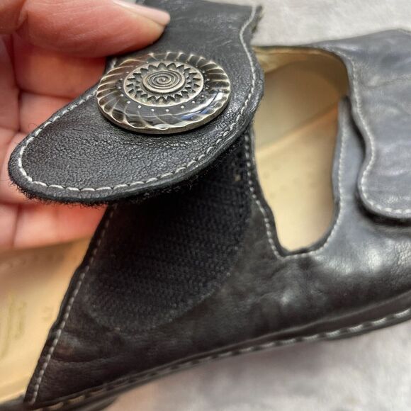 Hallux Fidelio Gini G Sandals Womens EU42/US 11 Black Leather Slip On Comfort - Picture 7 of 10